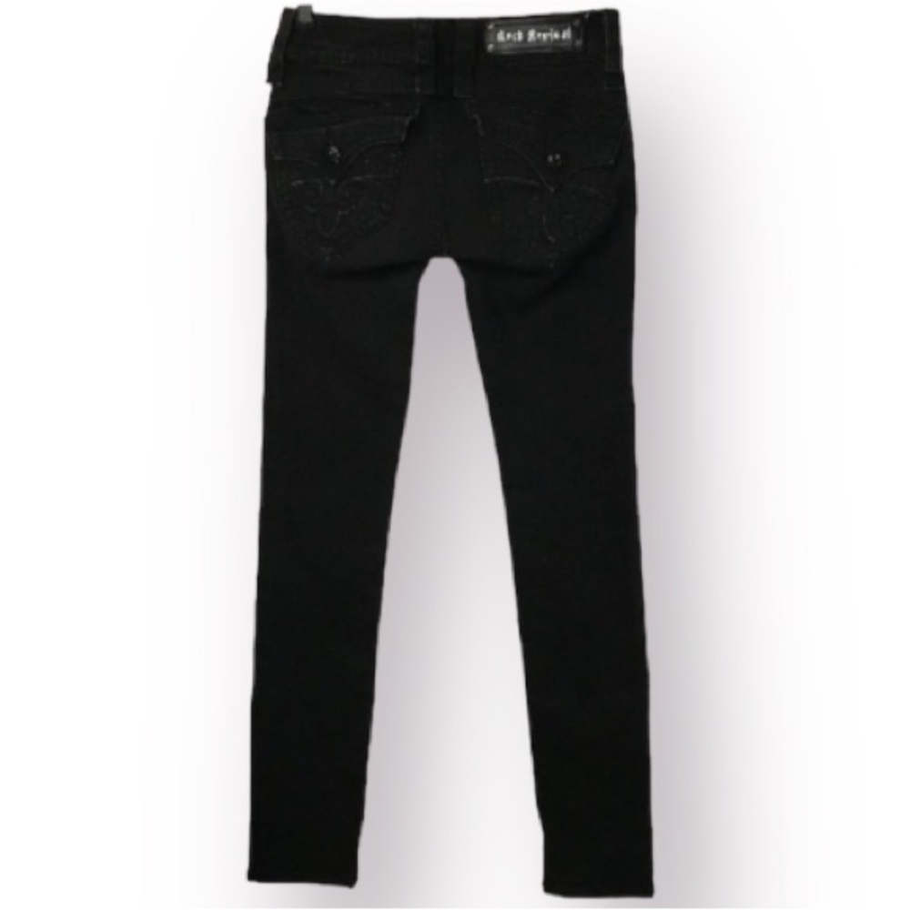 ROCK REVIVAL Form Fitting Black Studded Jeans Patti Skinny Size 26.